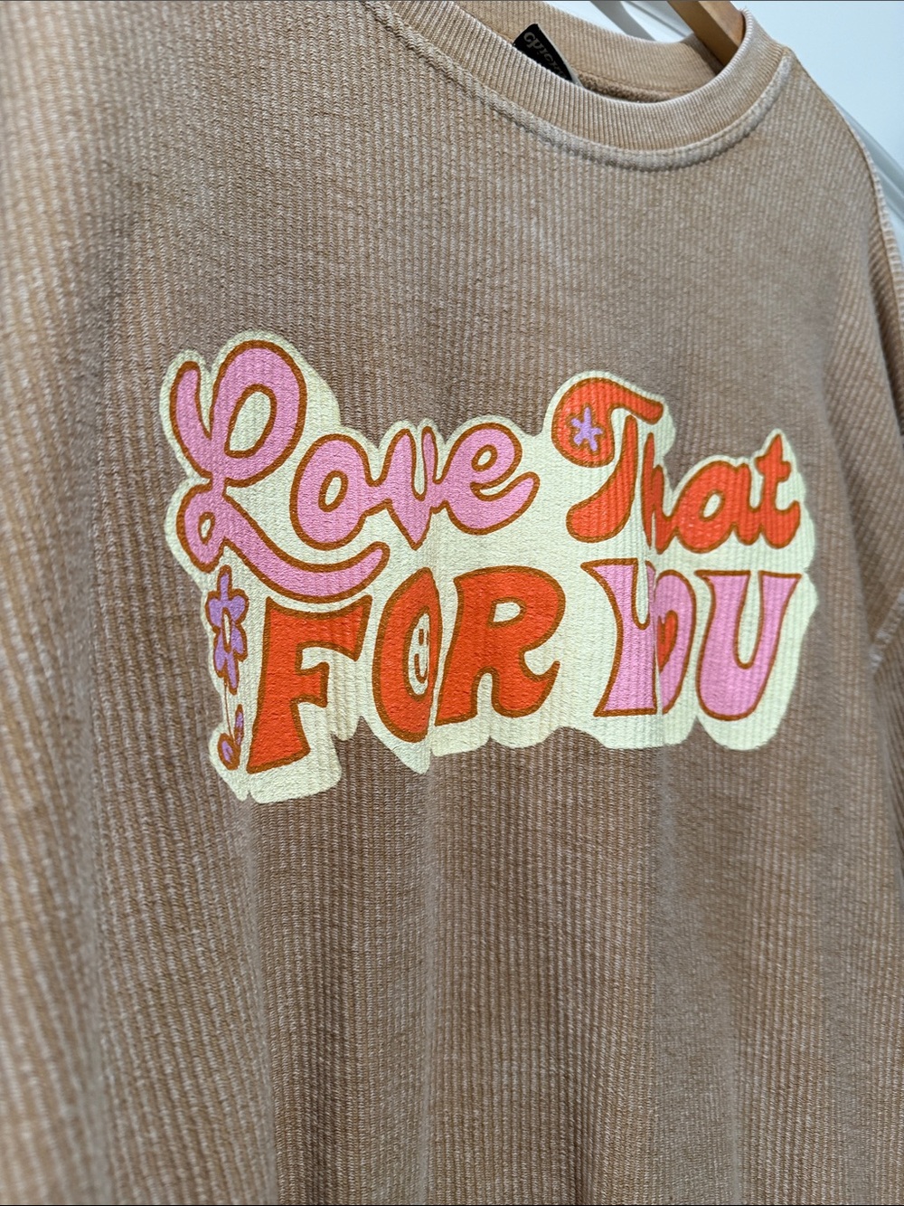 Casual Scoop Neck Sweater "Love That For You" - Brown View 6